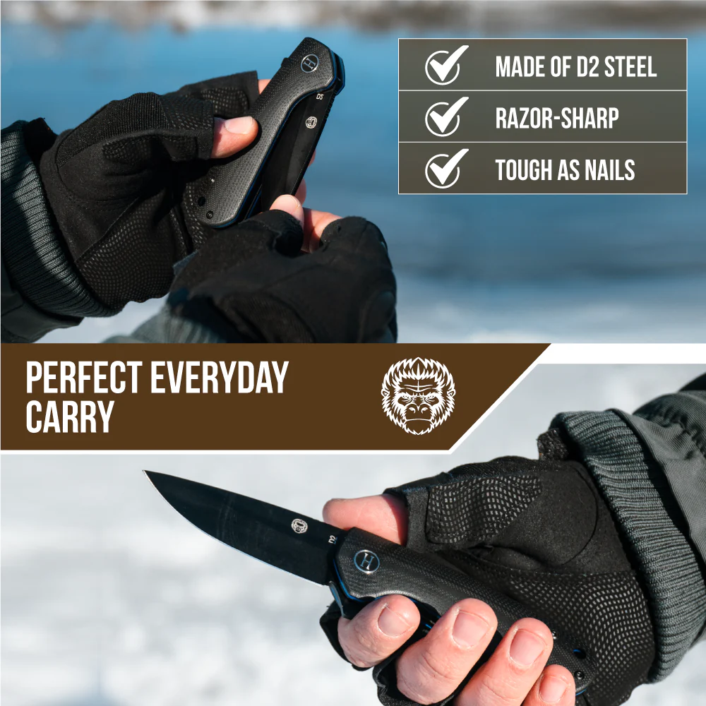 The Peasant Folding Pocket Knife Giftset for Men and Women (Black and Blue) - Image 10
