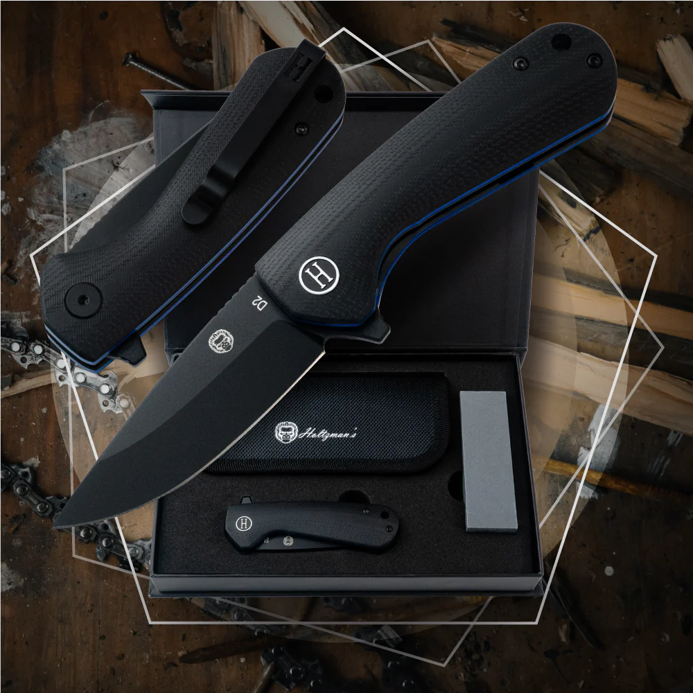 The Peasant Folding Pocket Knife Giftset for Men and Women (Black and Blue) - Image 9
