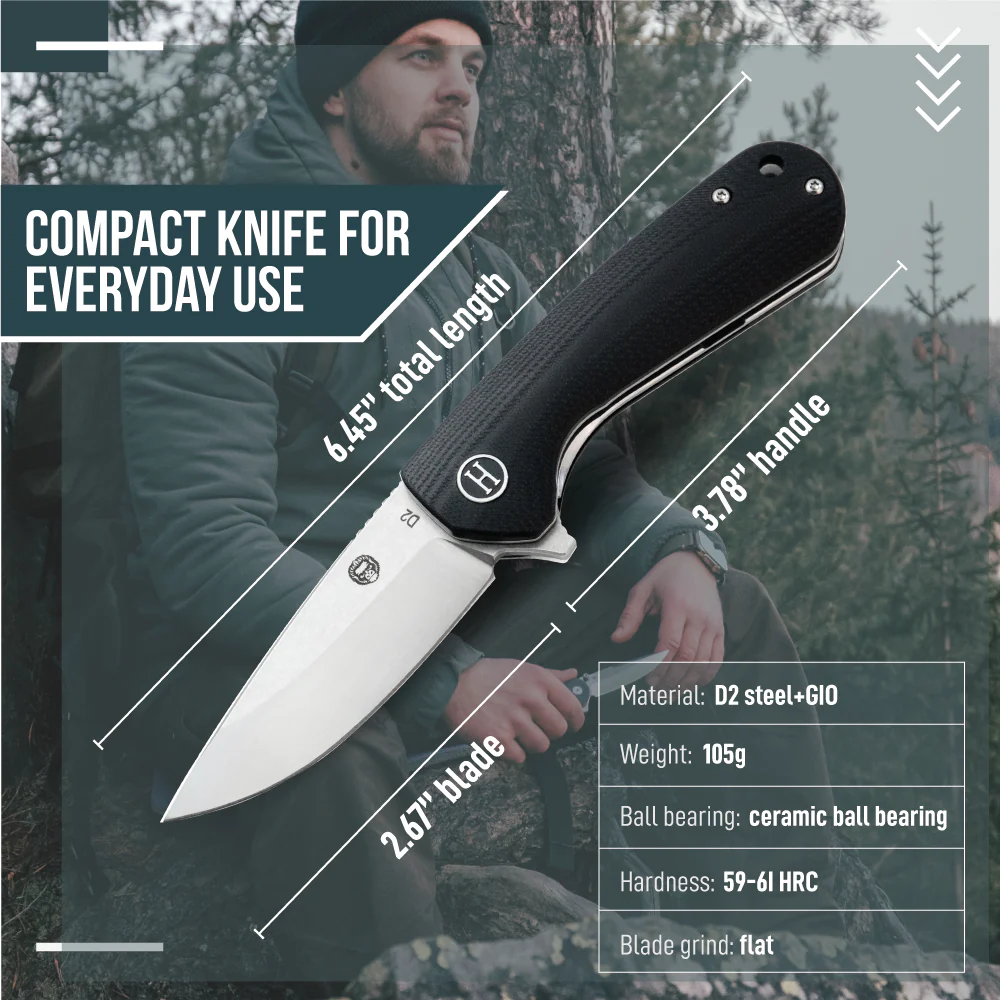 The Peasant Folding Pocket Knife Giftset for Men and Women (Silver and Black) - Image 3