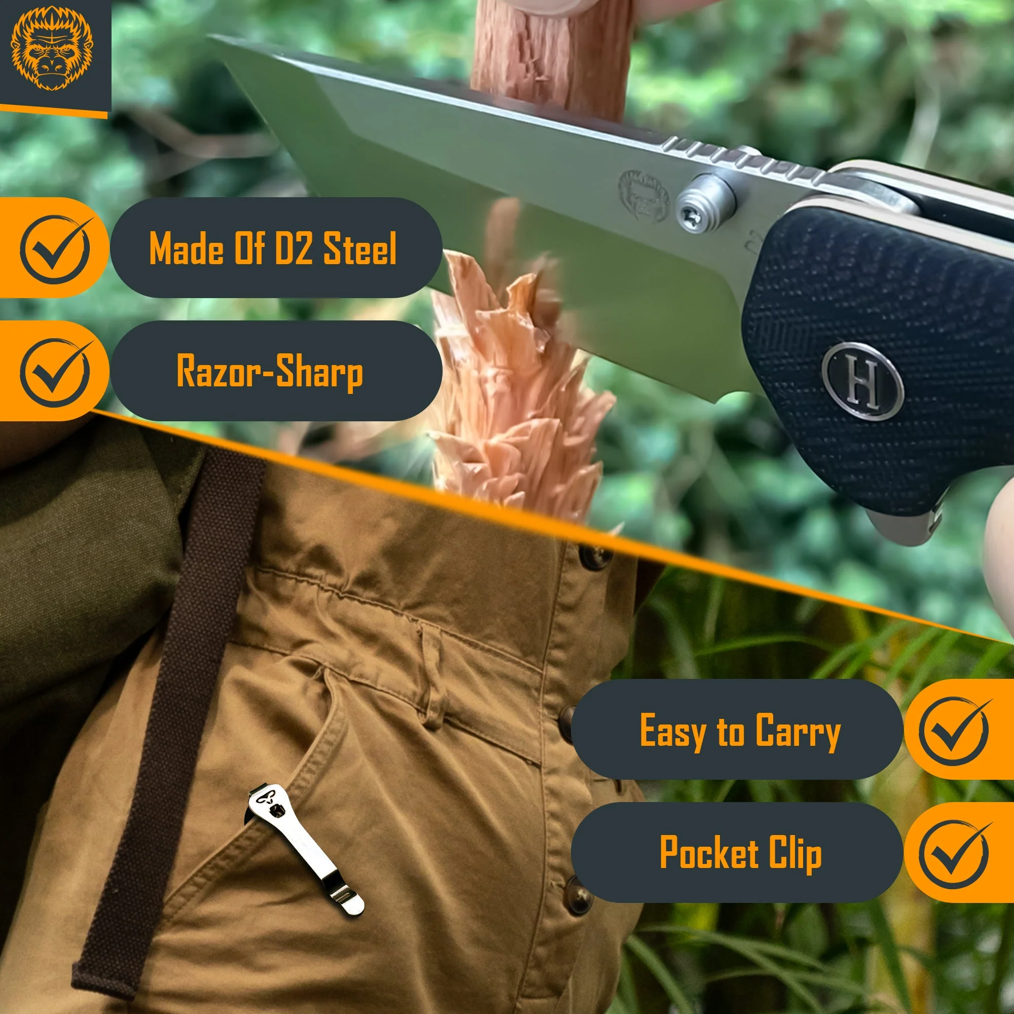 The Pioneer Folding Pocket Knife Giftset for Men and Women (Silver and Black) - Image 3