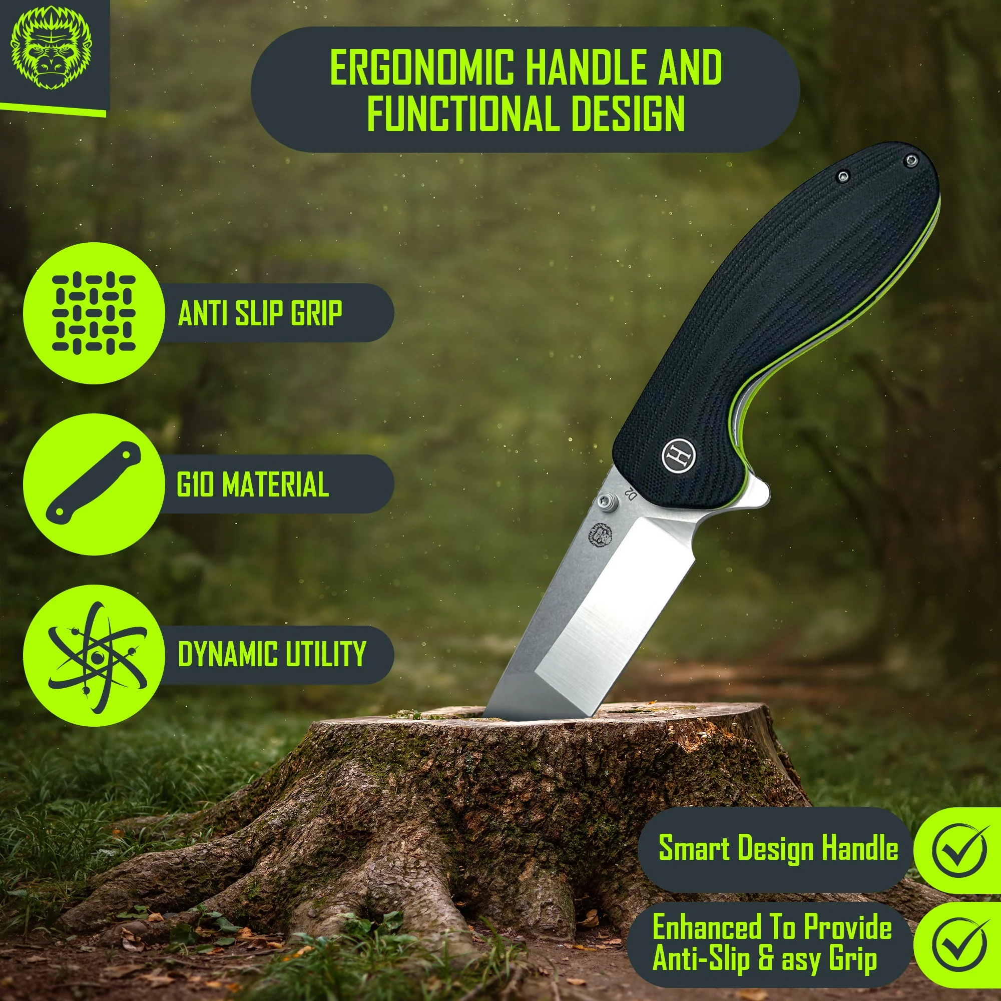 The Pioneer Folding Pocket Knife Giftset for Men and Women (Silver and Green) - Image 5