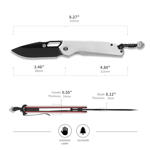 The Sentinel Folding Knife Giftset (black blade+dark grey/red liner G10 handle) - Image 3