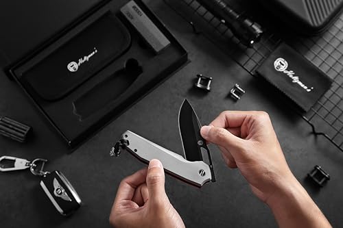 The Sentinel Folding Knife Giftset (black blade+dark grey/red liner G10 handle) - Image 6