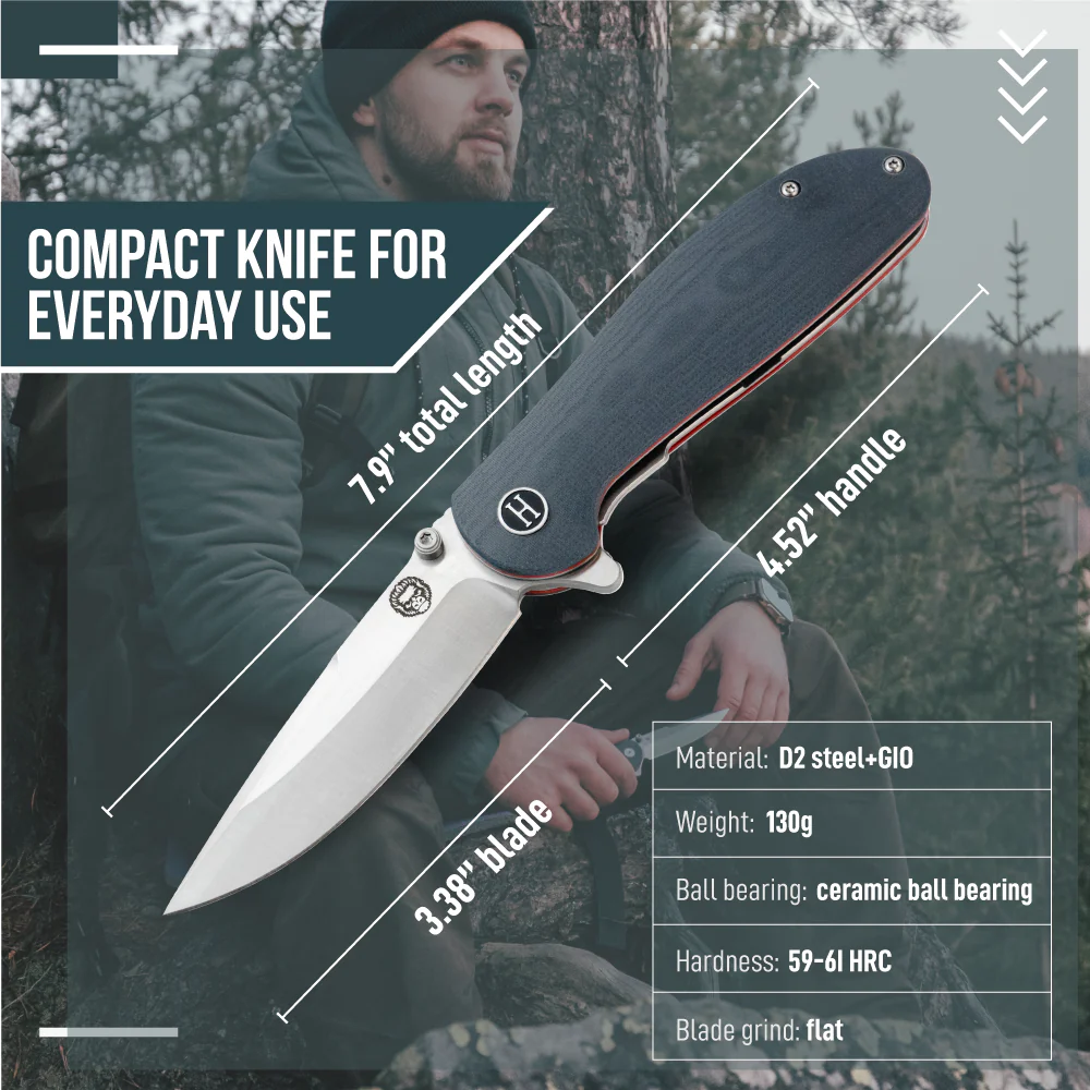The Straight Back Folding Pocket Knife Giftset for Men and Women (Grey and Red) - Image 7