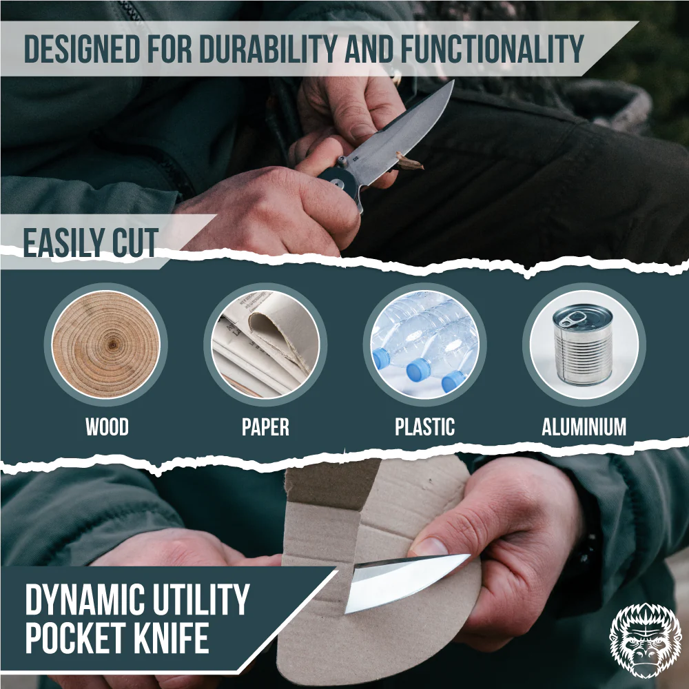 The Straight Back Folding Pocket Knife Giftset for Men and Women (Grey and Red) - Image 8
