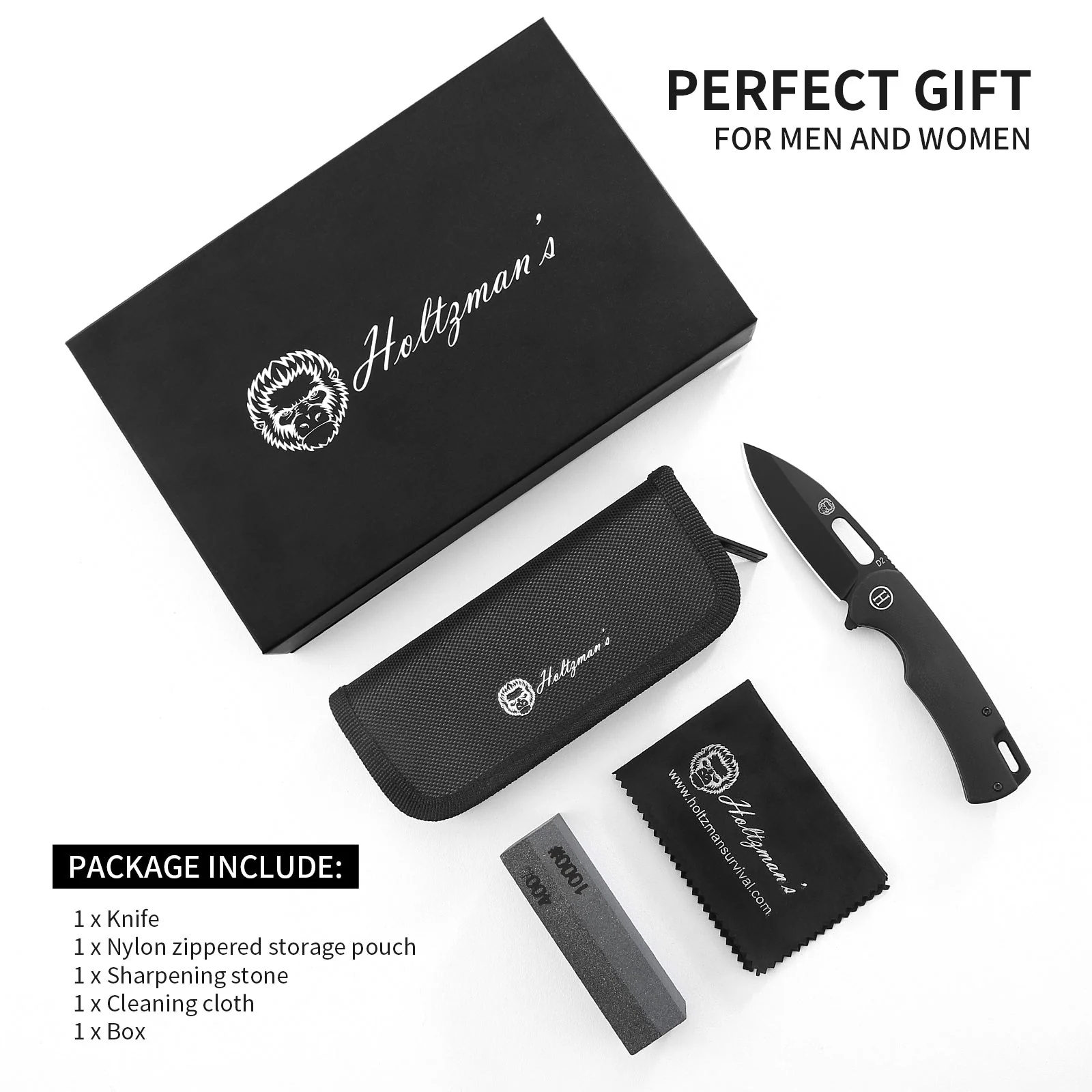 The Venture Point Folding Pocket Knife Giftset for Men and Women (Black and Blue) - Image 2