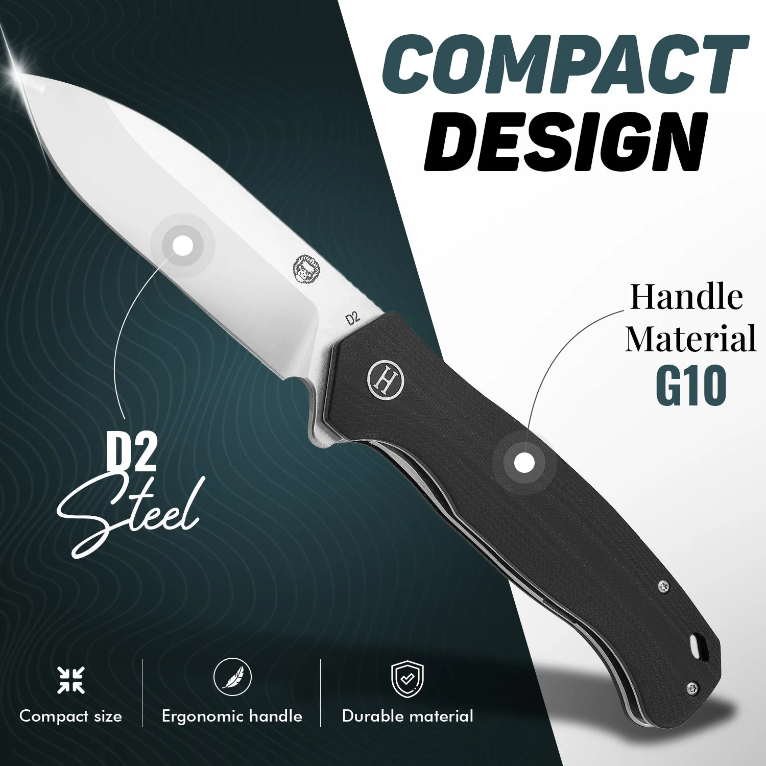 The Wild Trail Folding Pocket Knife Giftset for Men and Women (Silver and Black) - Image 3
