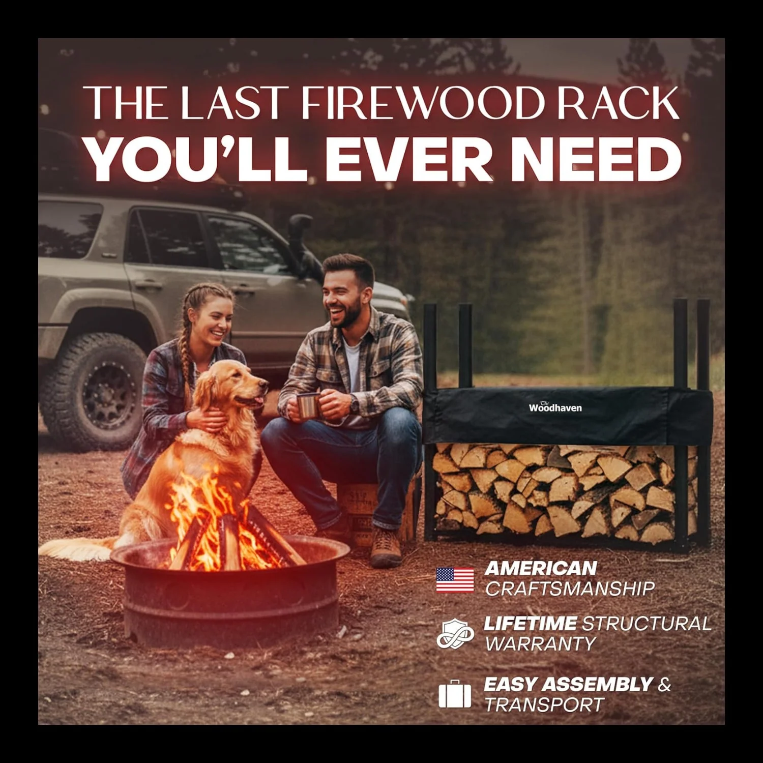 The Woodhaven 4ft Firewood Rack - Image 4