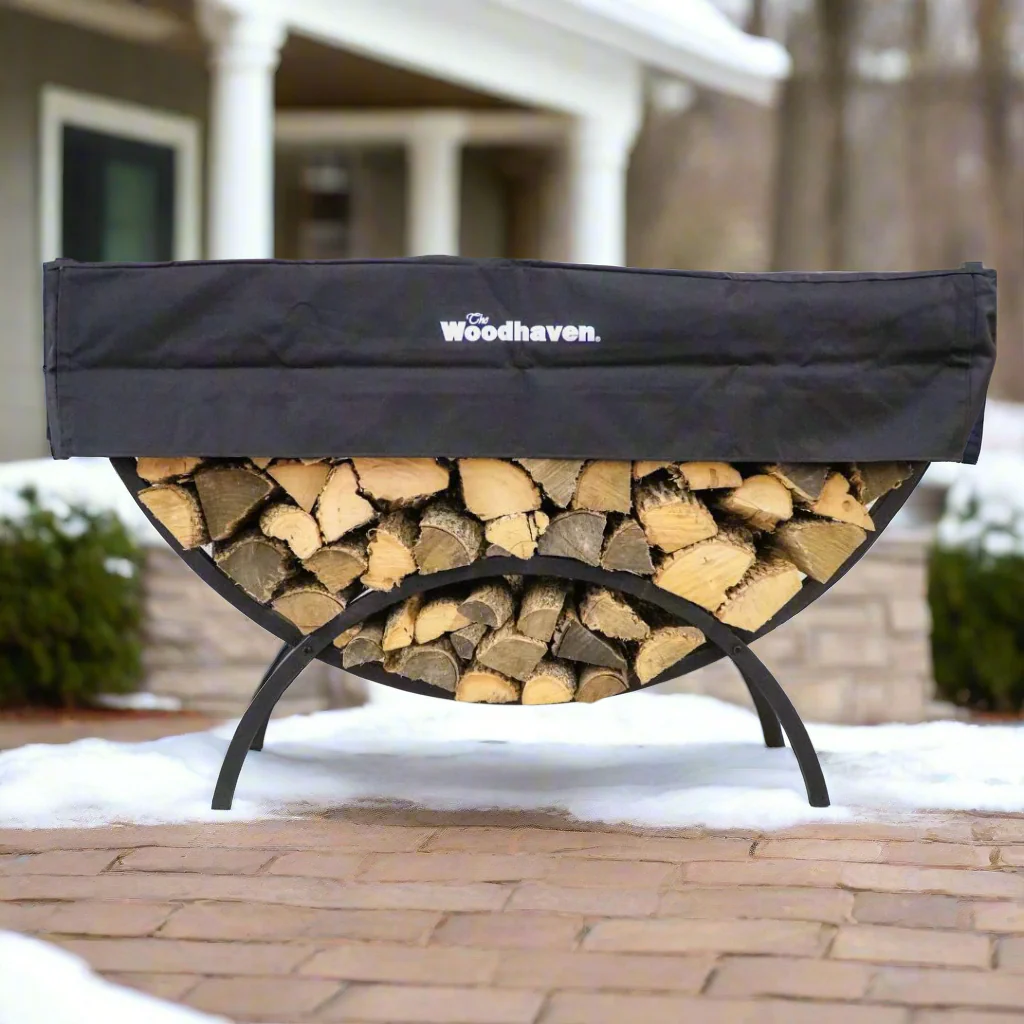 The Woodhaven 5ft Crescent Firewood Rack and Cover - Image 3