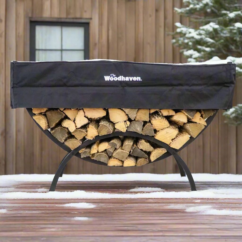 The Woodhaven 5ft Crescent Firewood Rack and Cover - Image 4