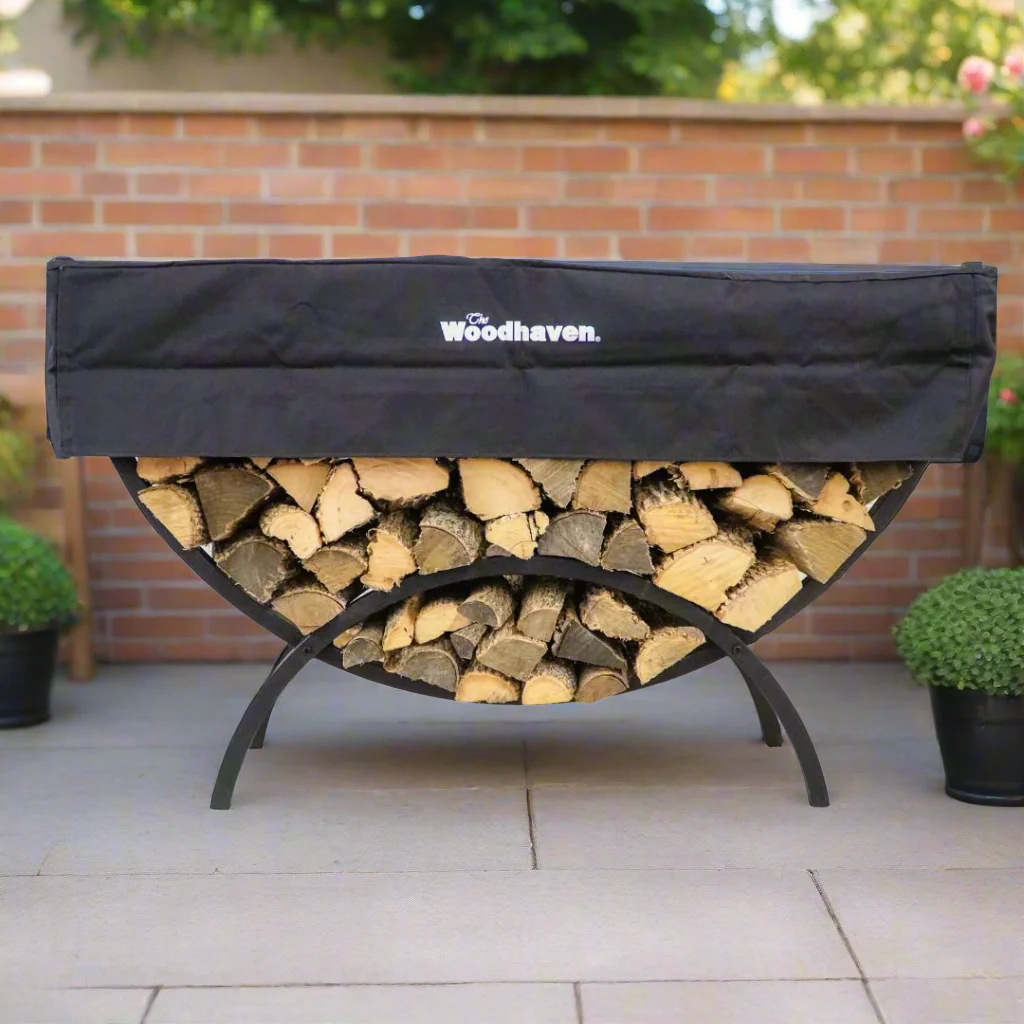 The Woodhaven 5ft Crescent Firewood Rack and Cover - Image 7