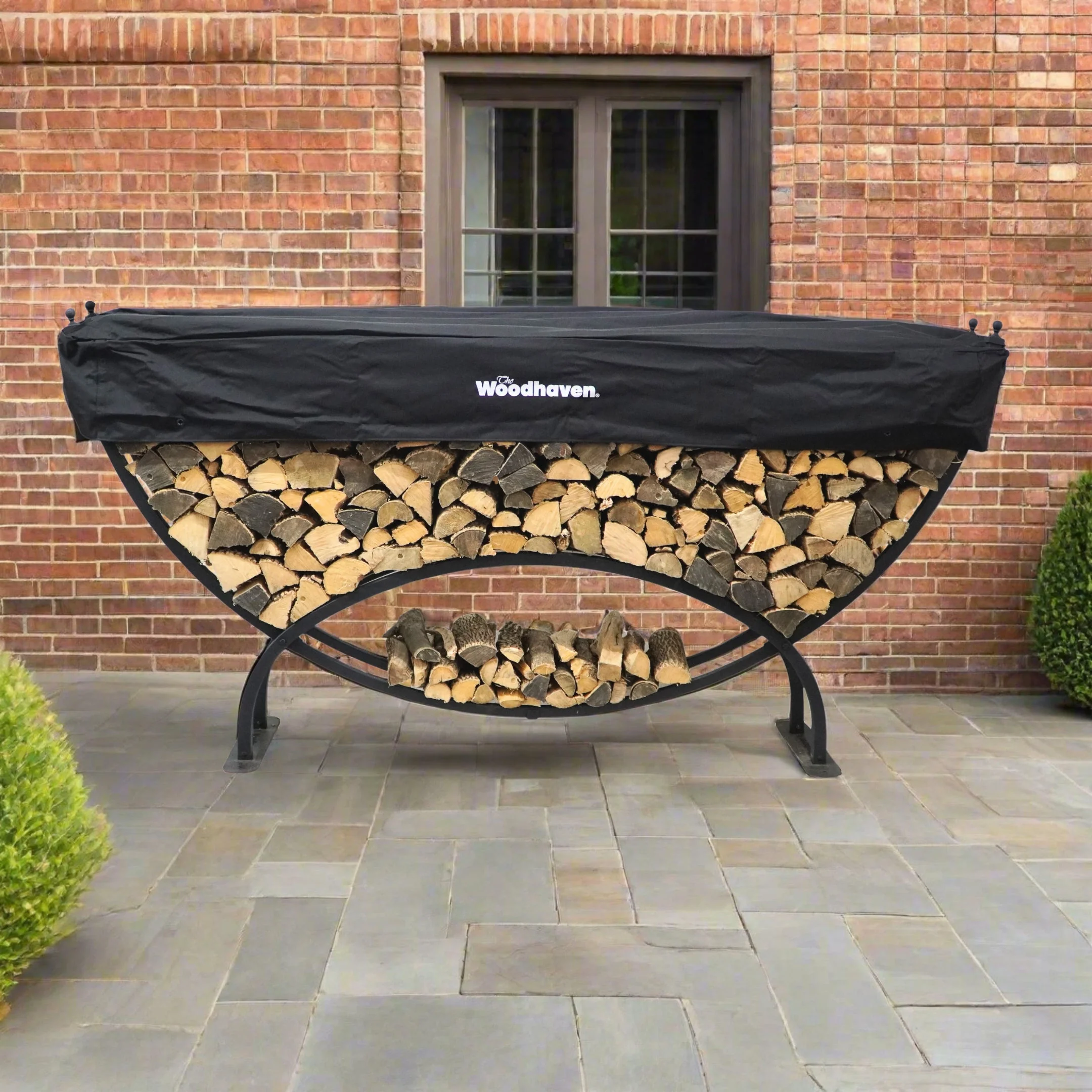 The Woodhaven 8' Large Crescent Firewood Rack - Image 2
