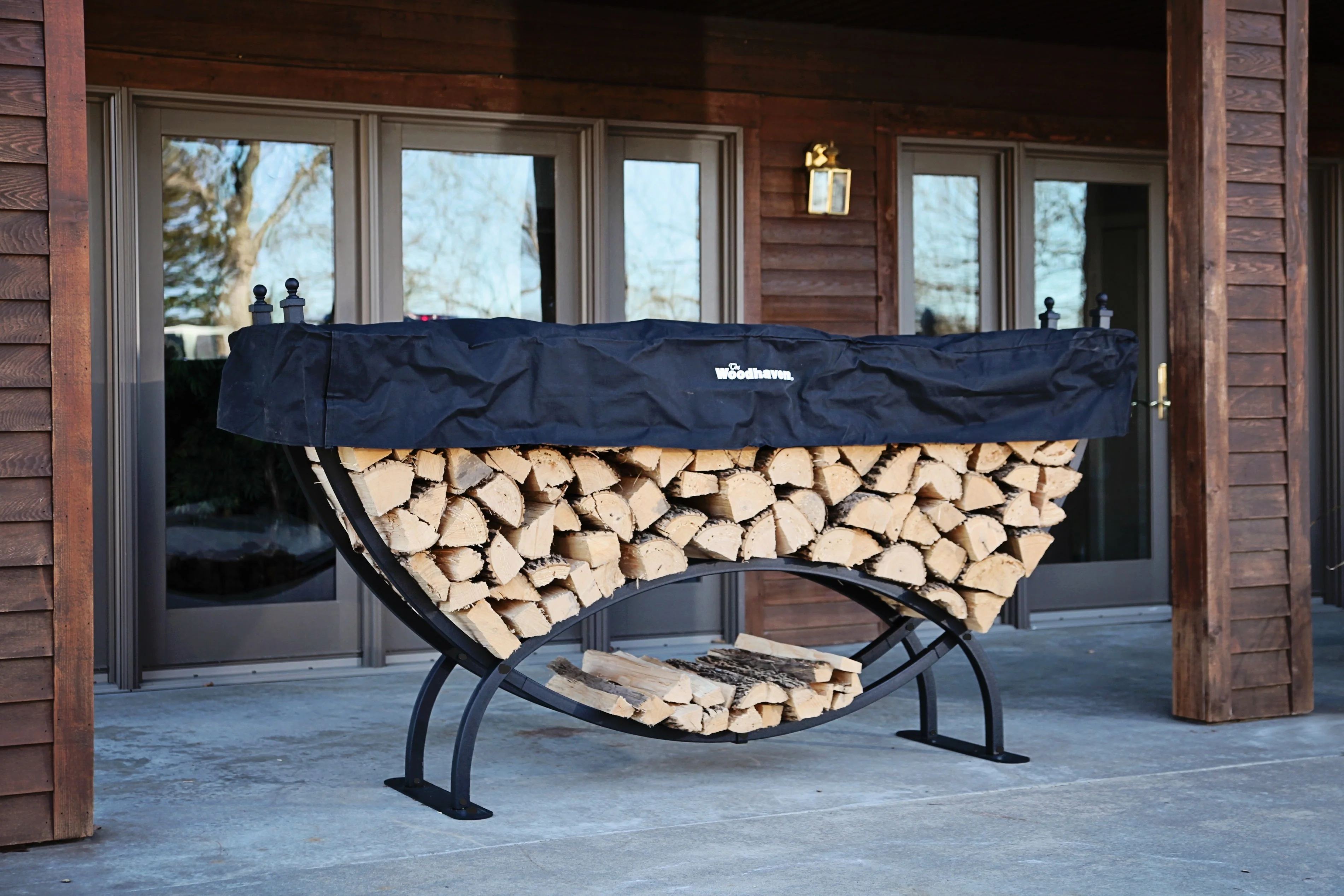 The Woodhaven 8' Large Crescent Firewood Rack - Image 4