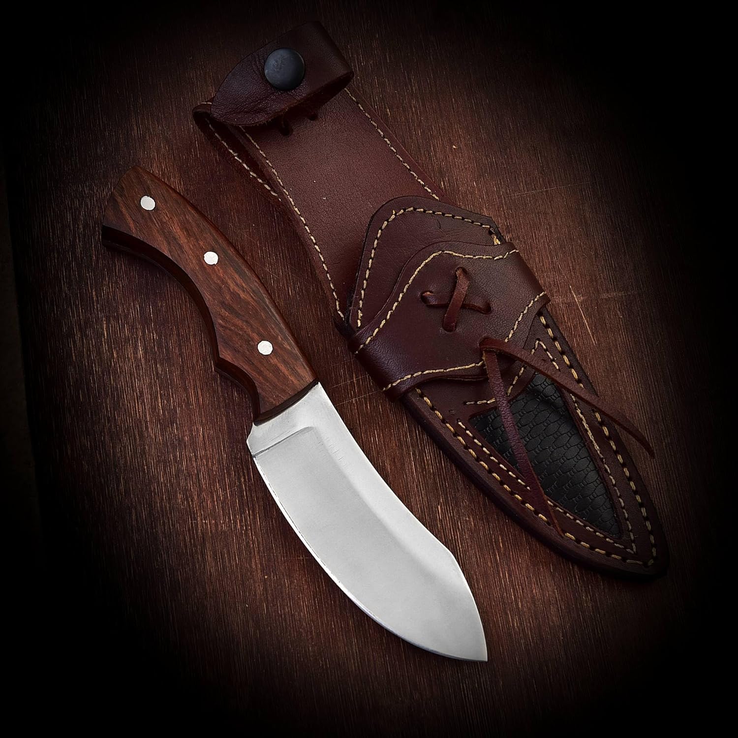 TimberStrike O1 Tool Steel Survival Knife – 9-Inch Tactical Blade with Walnut Wood Handle - Image 2