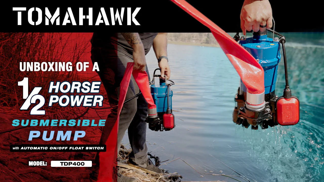 Tomahawk 1/2 HP Submersible Trash Pump, 66 GPM / 3960 GPH, 400W 2" Discharge for Dewatering Flooded Basements, Pools, Irrigation - Image 4