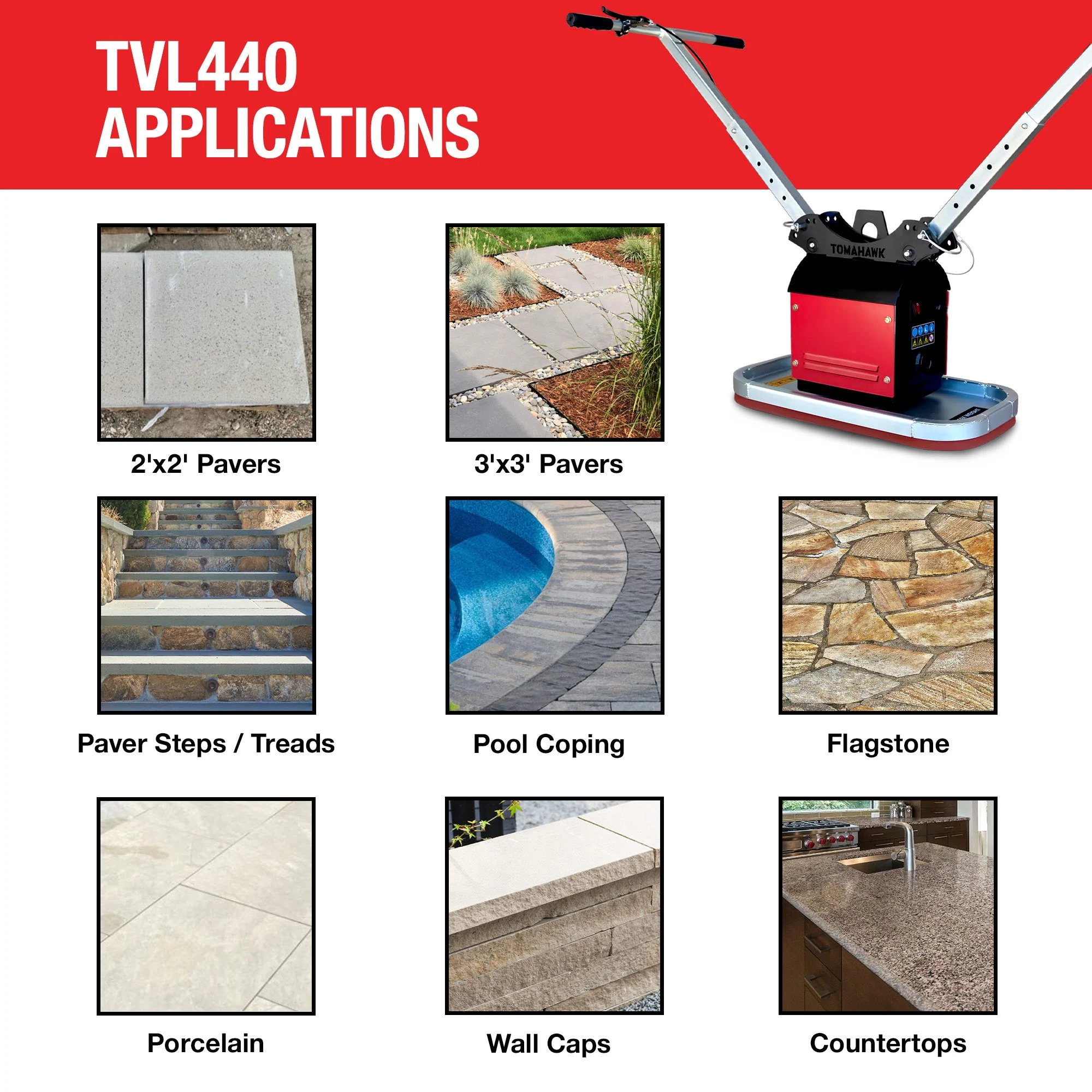 Tomahawk 440 lb Electric Paver Slab Vacuum Lifter 1200W for Hardscaping, Concrete, and Stone Placement - Image 5