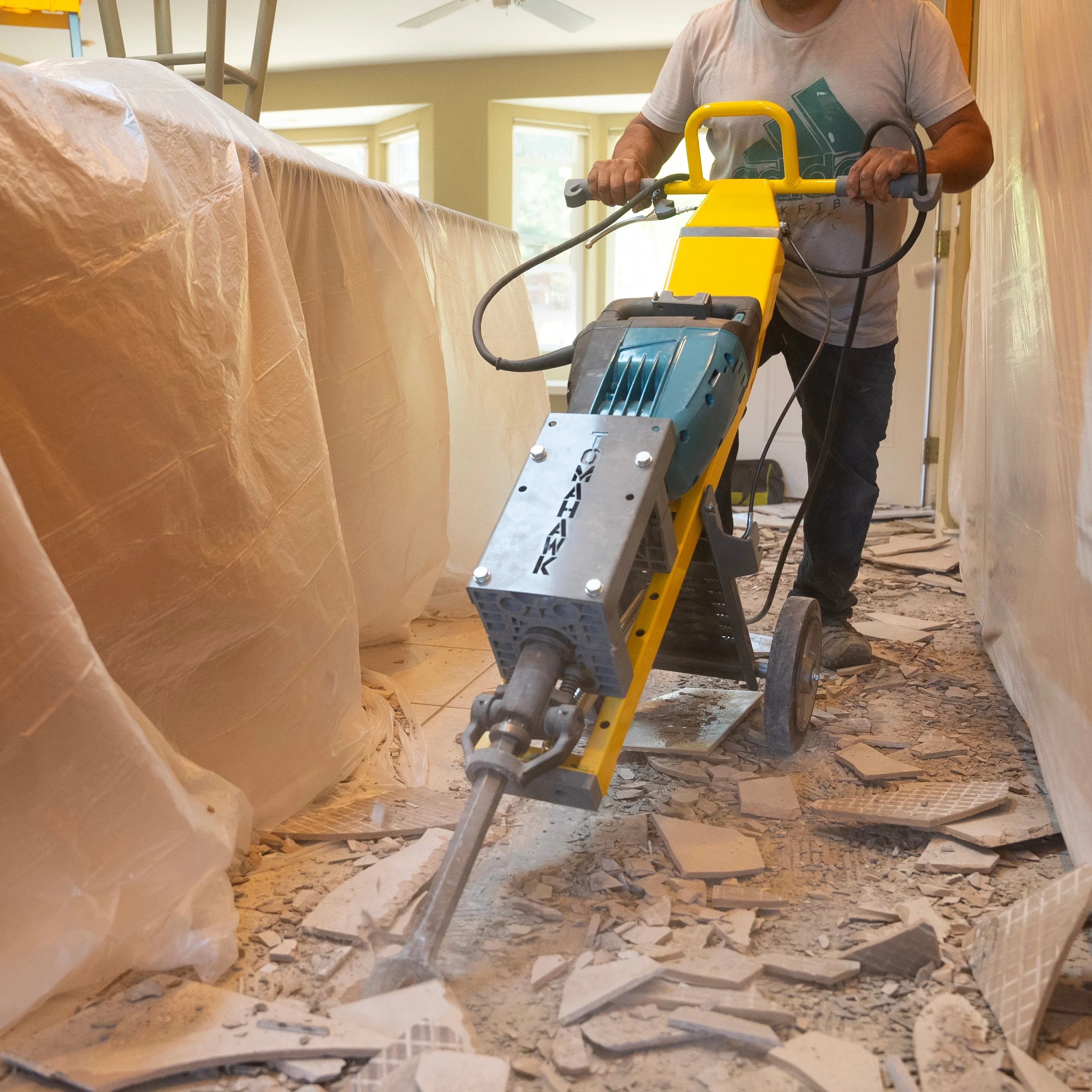 Tomahawk Demo Hammer Trolley – Heavy-Duty Universal Jackhammer Support Anti-Vibration Ergonomic Design for Effortless Demolition - Image 2