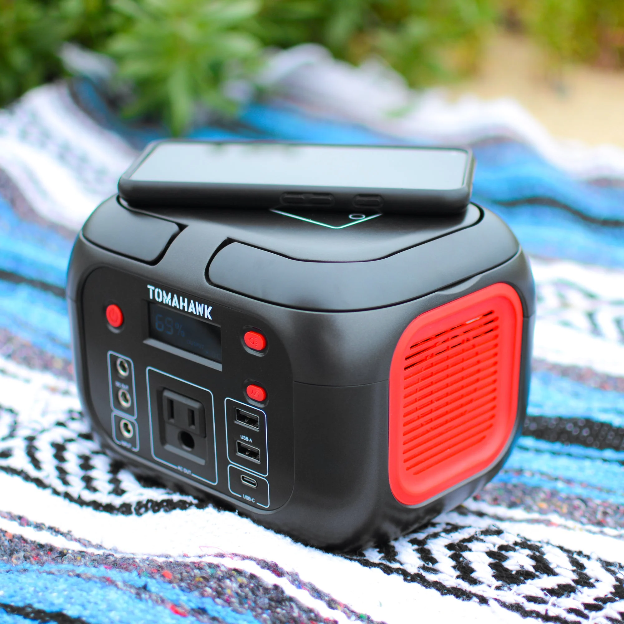 Tomahawk Portable Power Station, 155Wh 200W 4-Port Backup Lithium Battery, AC DC Outlet, 60W USB-C USB-A Pure Sine Wave Outlet, Digital, LED Light for Outdoor Camping, RV - Image 4