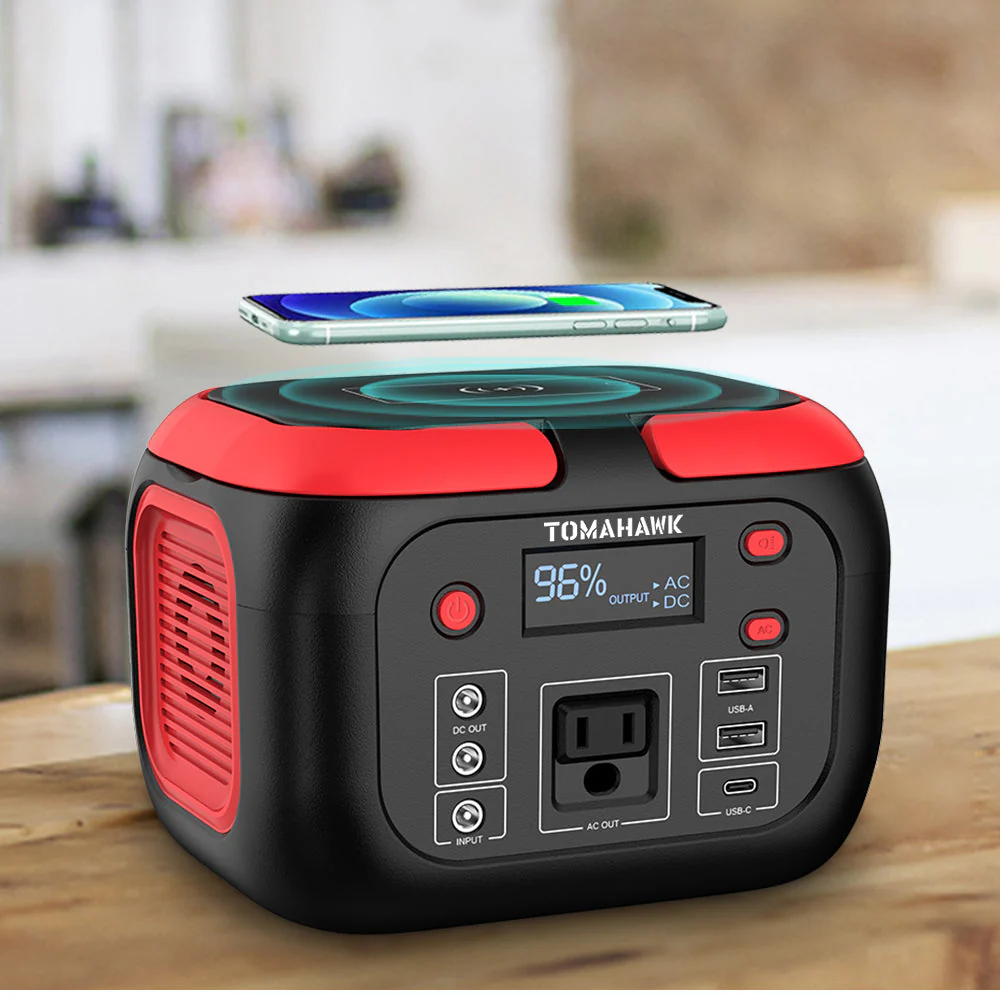 Tomahawk Portable Power Station, 155Wh 200W 4-Port Backup Lithium Battery, AC DC Outlet, 60W USB-C USB-A Pure Sine Wave Outlet, Digital, LED Light for Outdoor Camping, RV - Image 6