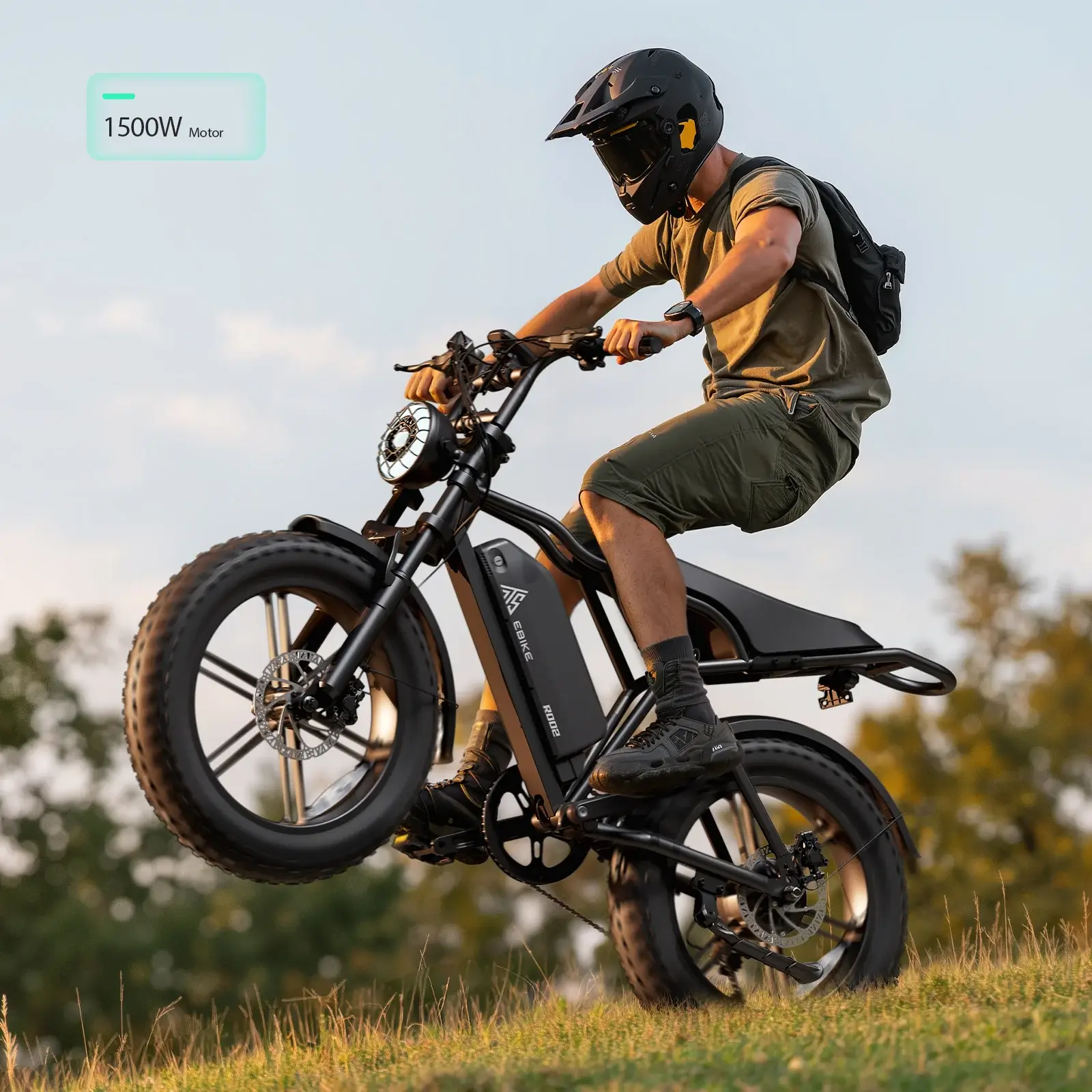 TST R002 20'' 1500W Full Suspension Moped-style Electric Bike - Image 4