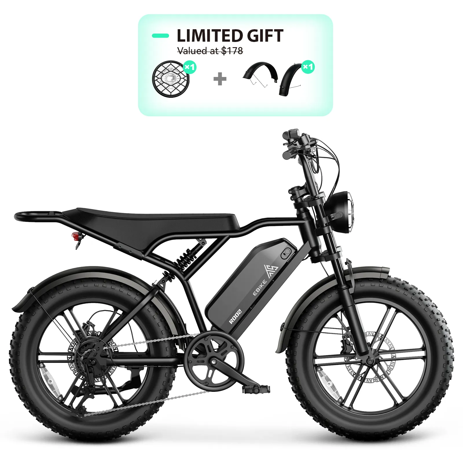 TST R002 20'' 1500W Full Suspension Moped-style Electric Bike - Image 7