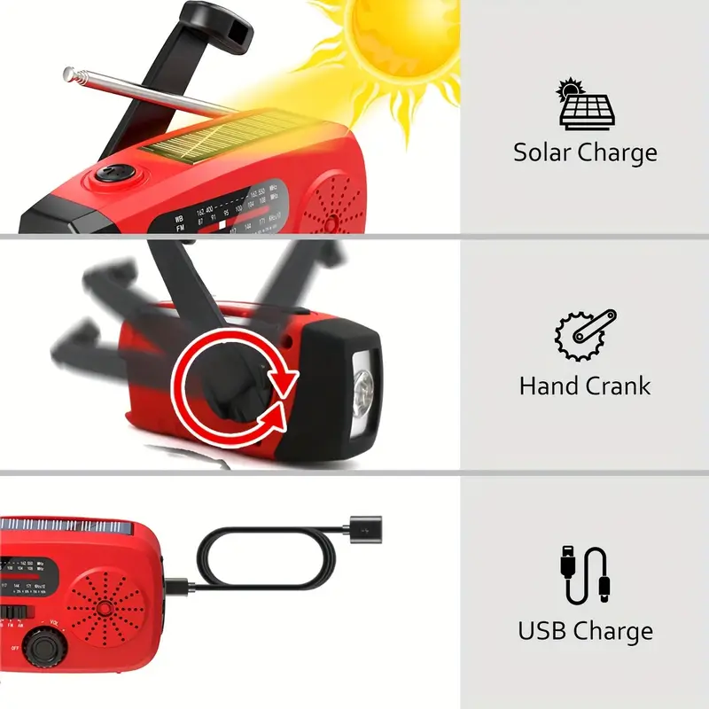 3-in-1 Emergency Radio – Stay Connected & Powered Anytime! - Image 4