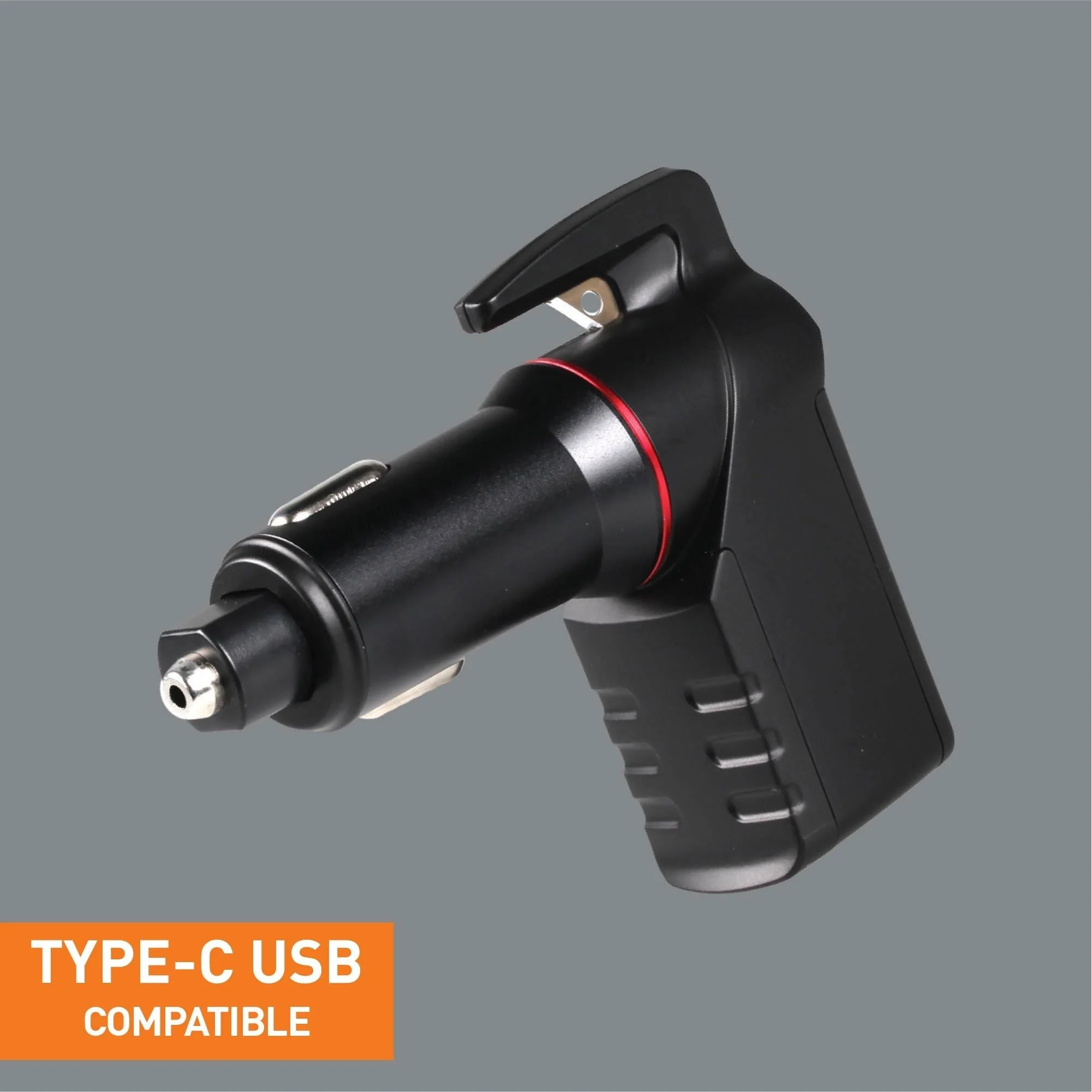 USB Car Charger Emergency Tool Type-C ( Black) - Image 2