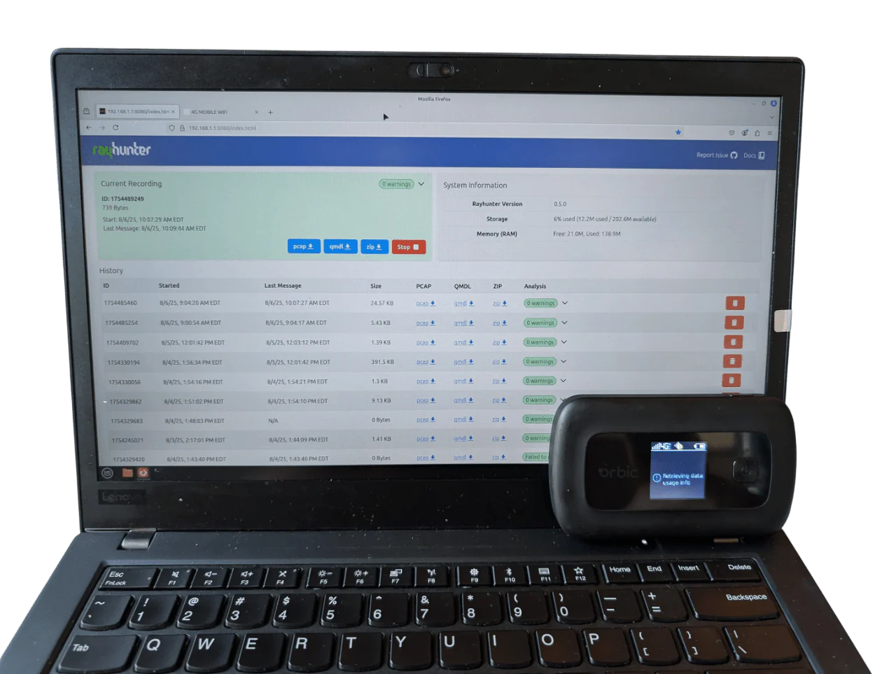 RayHunter Orbic RC400L IMSI Catcher Detector | Stingray / Cell Site Simulator Detection Hotspot - Image 5