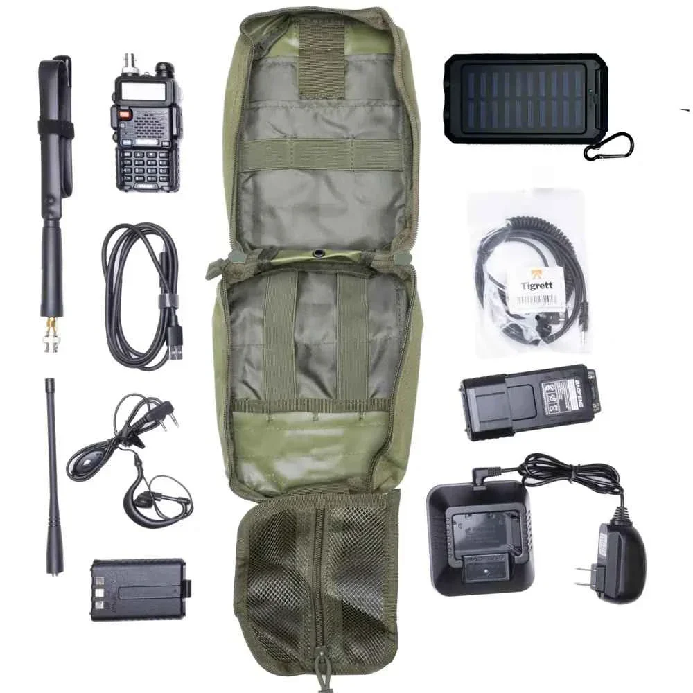 UV5R Radio Go Bag with Solar Charger Bugout Kit - Image 3
