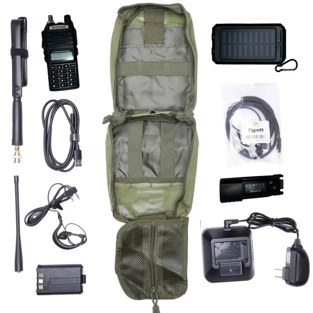 UV82L 8 Watt Radio Go Bag with Solar Charger Programmed Radio Bugout Kit - Image 2