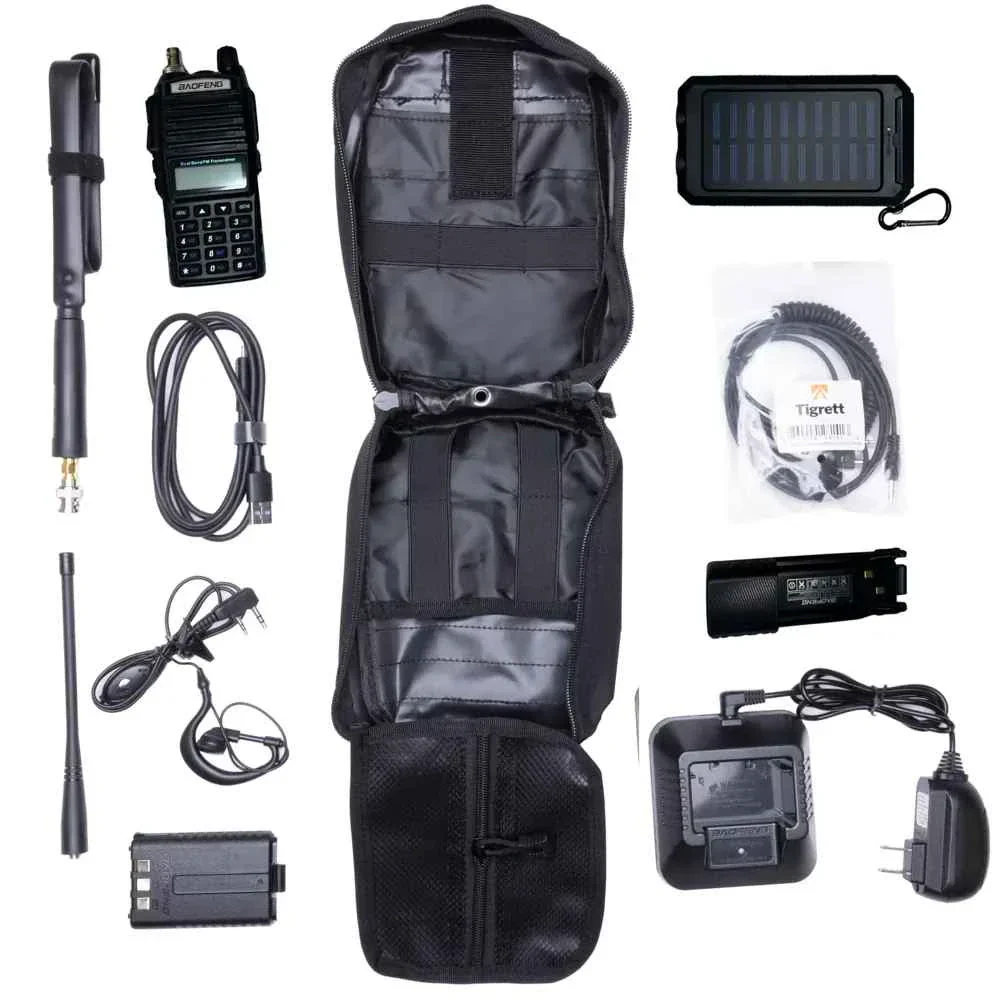 UV82L 8 Watt Radio Go Bag with Solar Charger Programmed Radio Bugout Kit - Image 3
