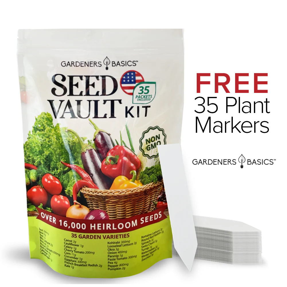 Vegetable Seed Vault Kit – 35 Heirloom Non-GMO Vegetable Seeds for Gardening & Survival Food Storage - Image 2