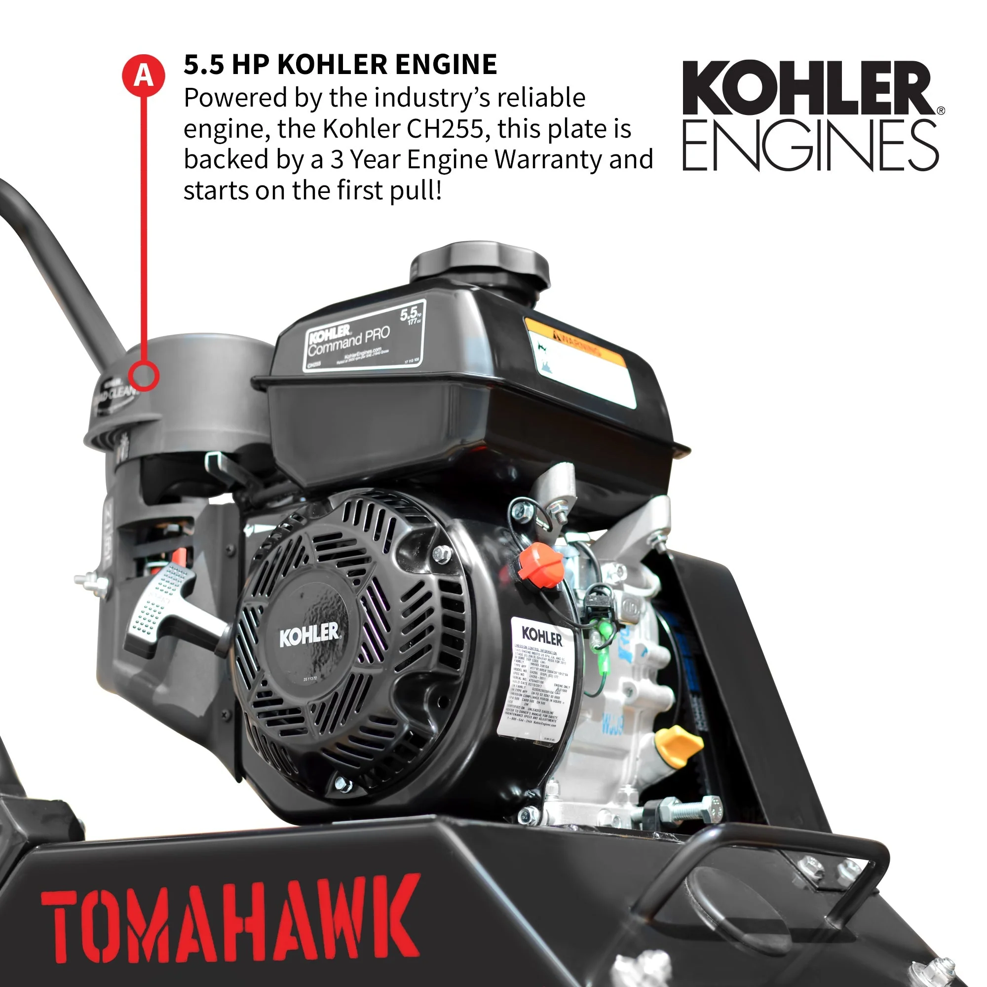 Vibratory Plate Compactor Tamper with Kohler Engine for Dirt Gravel Soil Compaction - Image 6