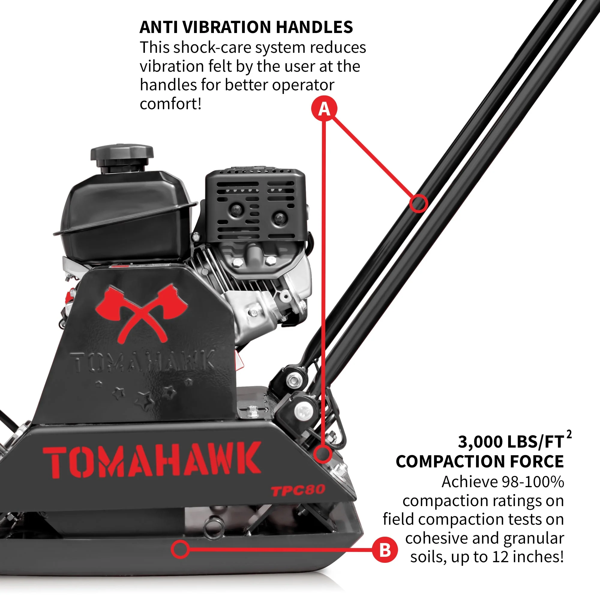 Vibratory Plate Compactor Tamper with Kohler Engine for Dirt Gravel Soil Compaction - Image 7