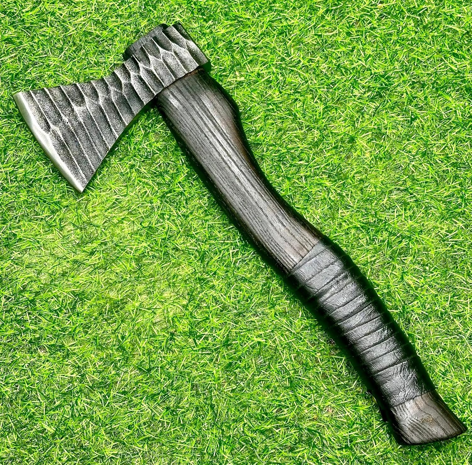 Viking Battle Axe with Custom Handmade Forged 1095 Steel Blade and Ash Wood Handle – Thor’s Fury - Image 4
