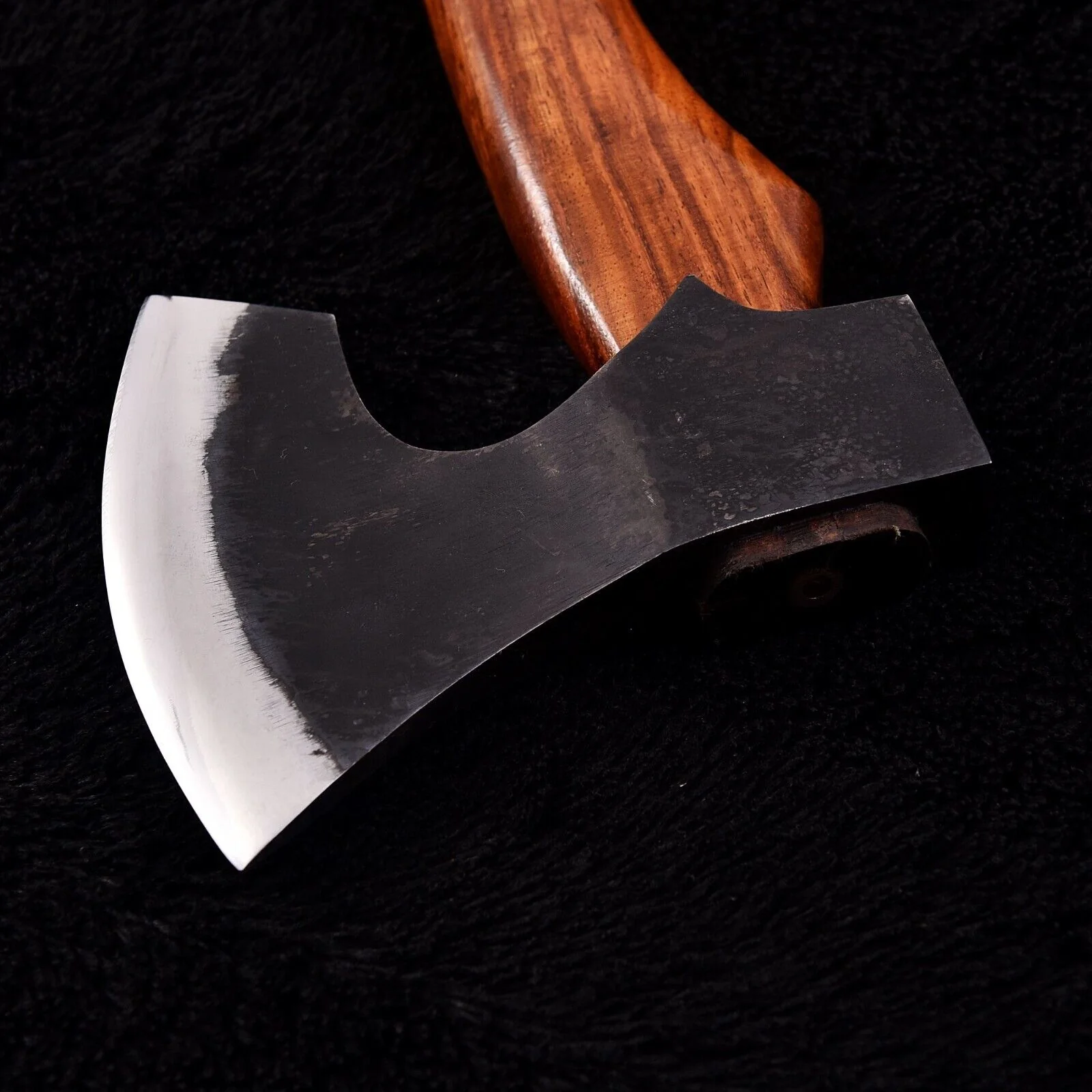 Viking Hatchet with Custom Handmade Forged 1095 Steel Blade and Rosewood Handle – KBS Knives Store - Image 2