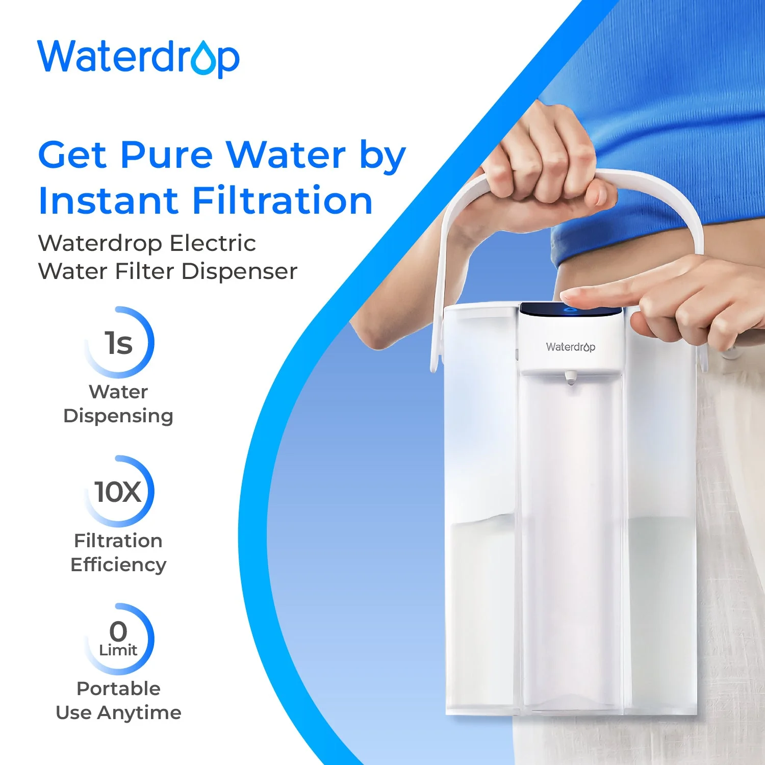 Waterdrop Electric Water Filter, ED01 Countertop Water Filtration System - Image 2