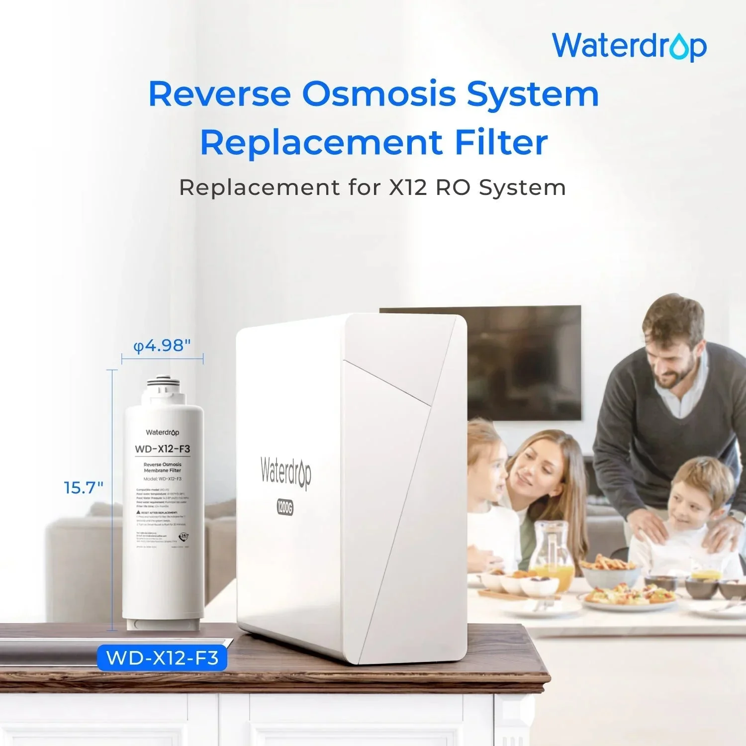 Waterdrop X12 RO System Replacement Filter Combo Set - 1200GPD (SC) - Image 5