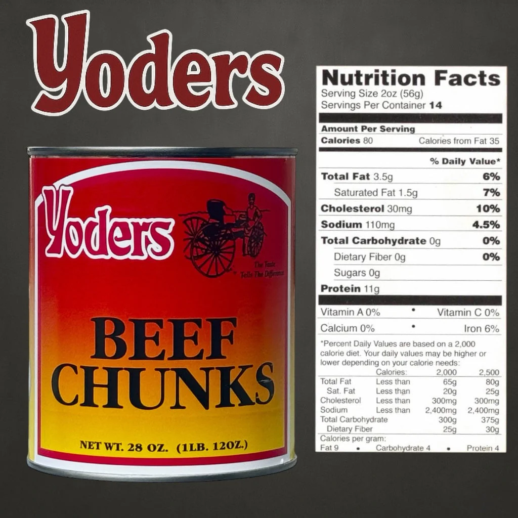 Yoder’s Canned Beef Chunks | 28 oz can | Real USA Beef | Fully Cooked | Shelf Stable Survival Food | 10+ Year Shelf Life | Ready to Eat | Ideal for Prepping, Storage & Camping - Image 8