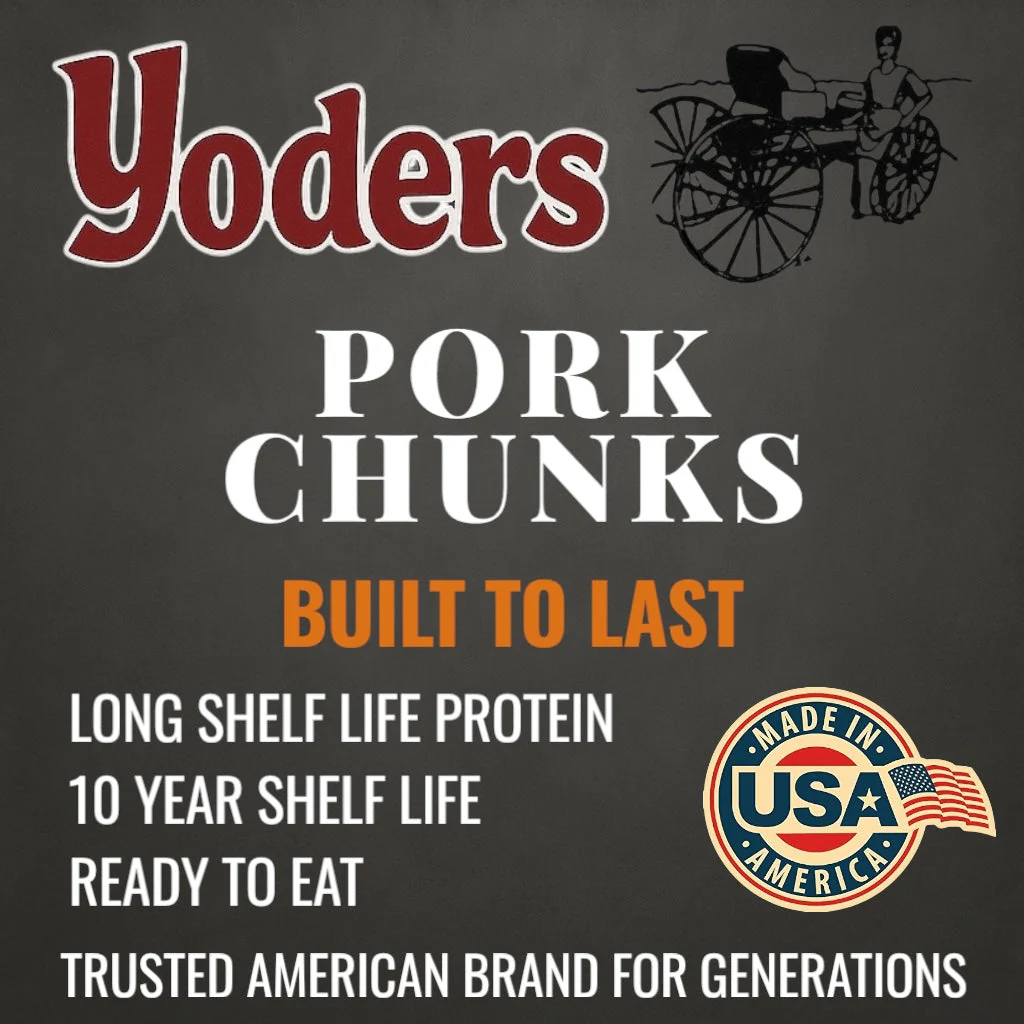 Yoder’s Canned Pork Chunks | 28 oz can | Real USA Pork | Fully Cooked | Shelf Stable Survival Food | 10+ Year Shelf Life | Ready to Eat | Ideal for Prepping, Storage & Camping - Image 7